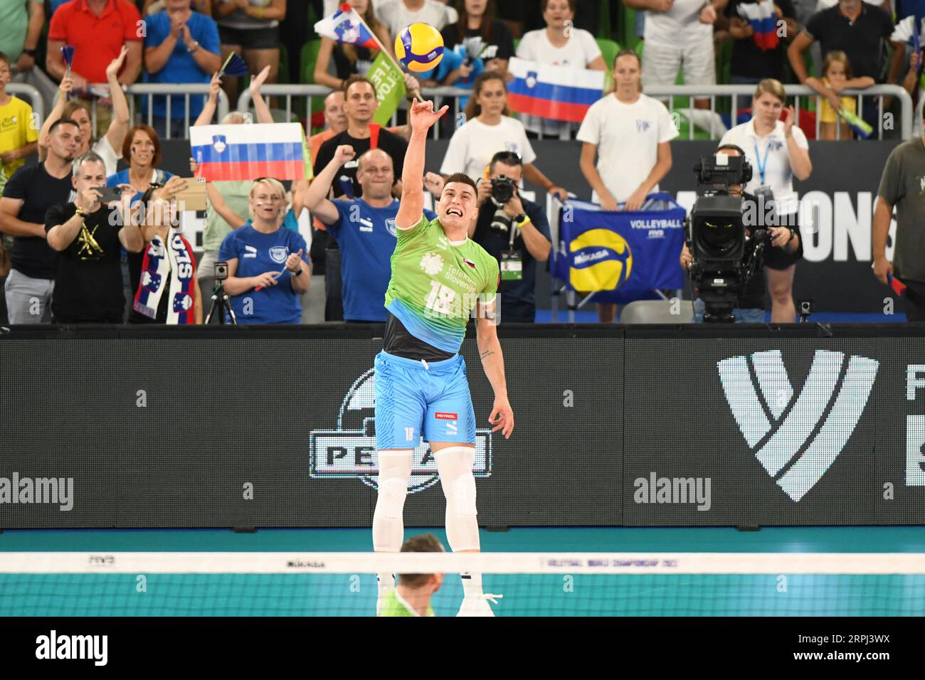 Klemen Cebulj (Slowenien). Volleyball-Weltmeisterschaft 2022. Viertelfinale Stockfoto