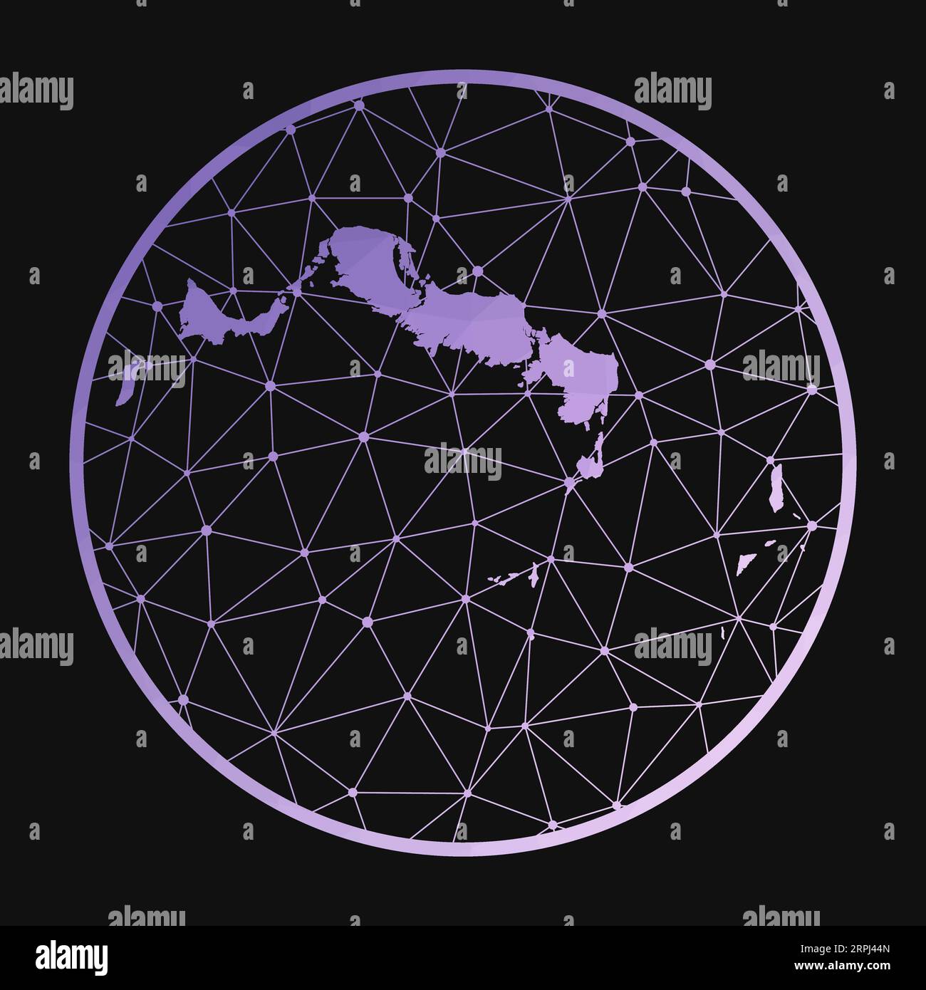 Turks- und Caicosinseln. Polygonale Vektorkarte der Insel. Turks- und Caicosinseln Ikone im geometrischen Stil. Stock Vektor