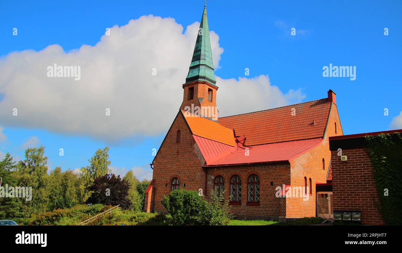 Betlehemskyrkan, Kauniaisten ruotsinkielinen metodistikirkko, Atte Willberg 1917, Kauniainen, Finnland Stockfoto