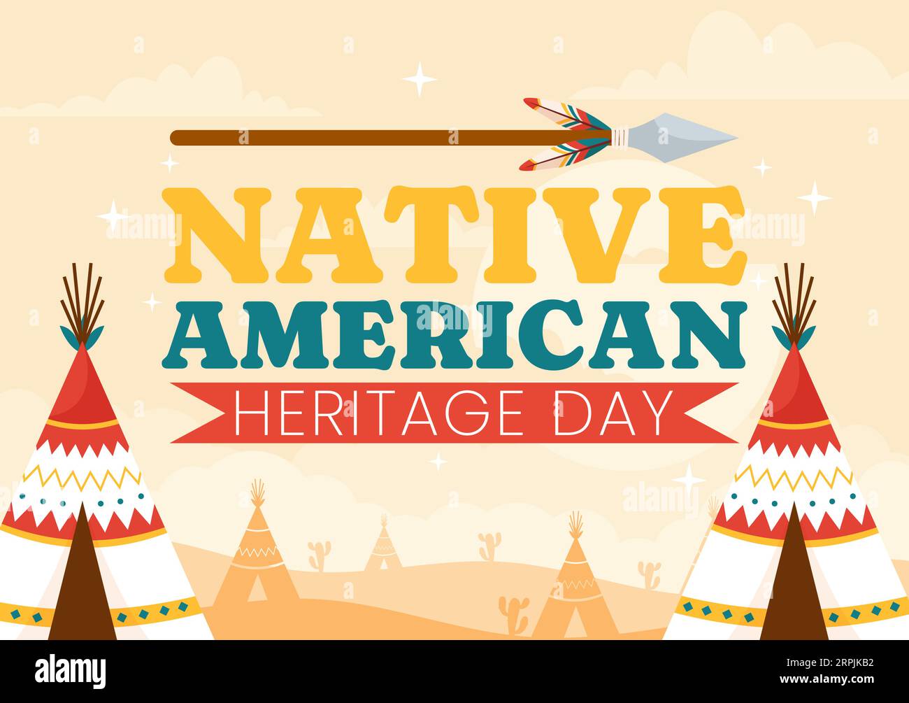 Vektor-Illustration zum Tag des Indianererererbes mit dem Hintergrund der jährlichen Feier der Indianerkultur in den Vereinigten Staaten zu Beiträgen Stock Vektor