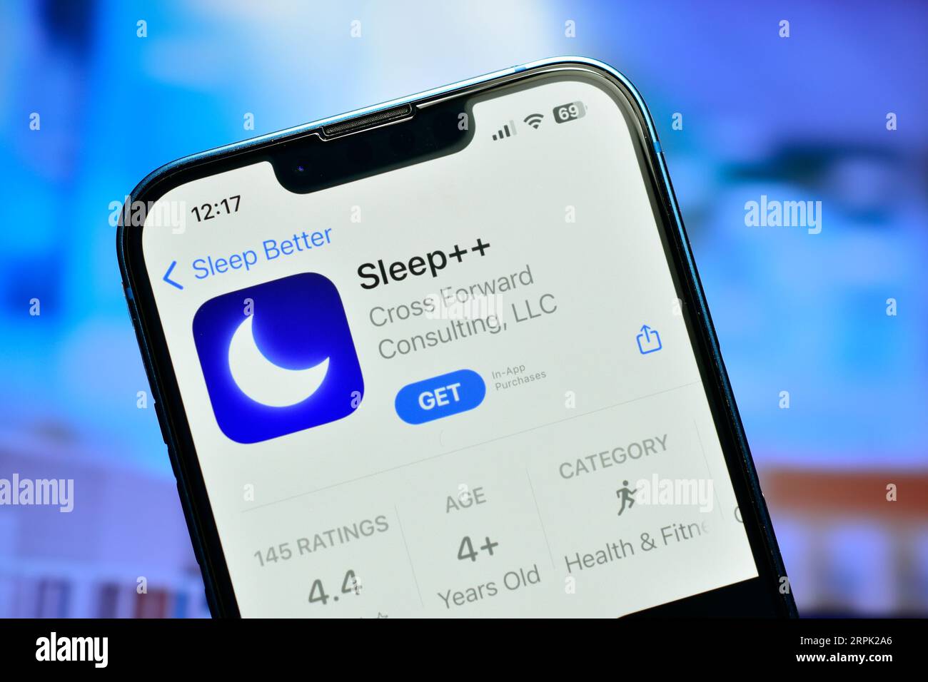 New Delhi, Indien 4. September 2023:- Sleep++ App im appstore zur Verfolgung von Schlafmustern von iphone-Nutzern Stockfoto