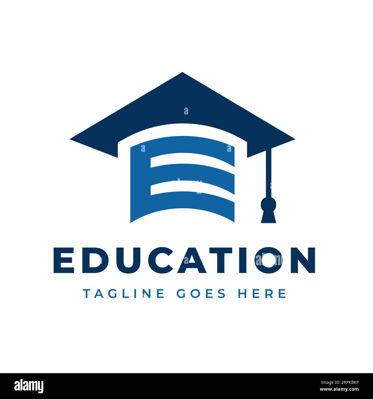 Graduation Academy Concept Education Logo Design Letter E Vorlage Vektor Stock Vektor