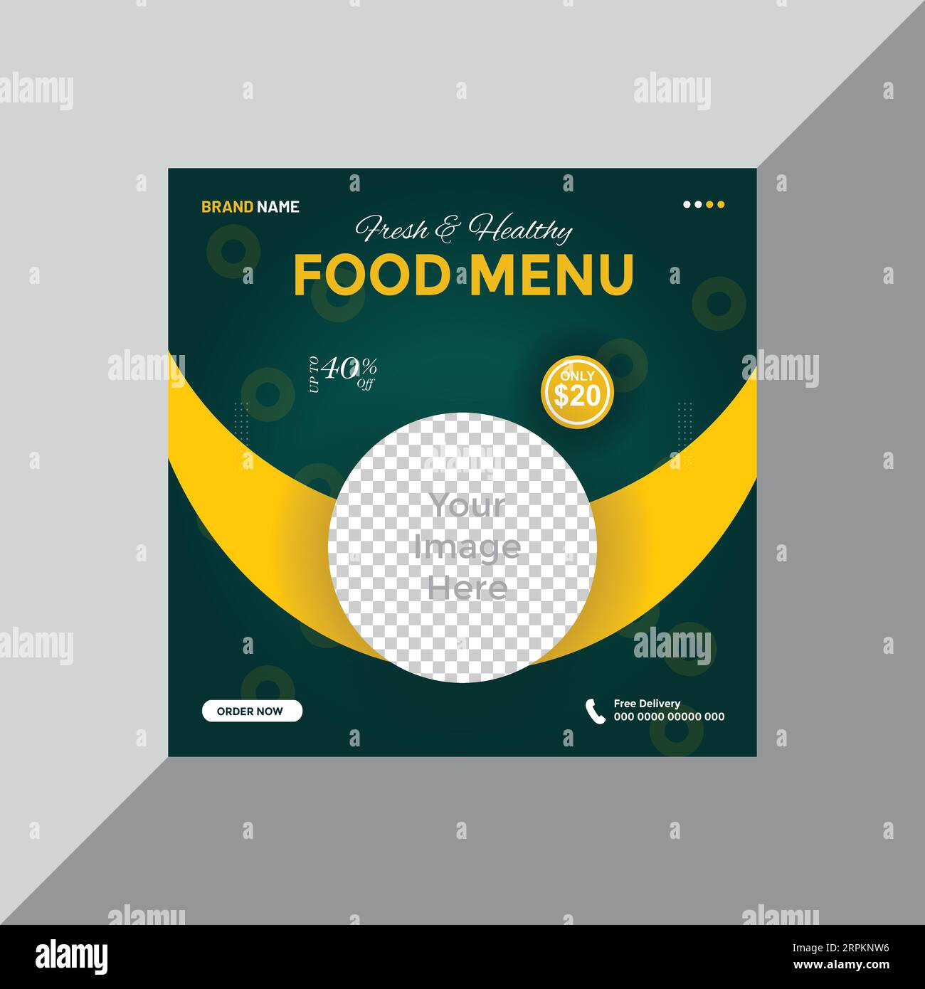 Kostenlose Vector Food Social Media Promotion und Instagram Banner Post Design Vorlage Stock Vektor