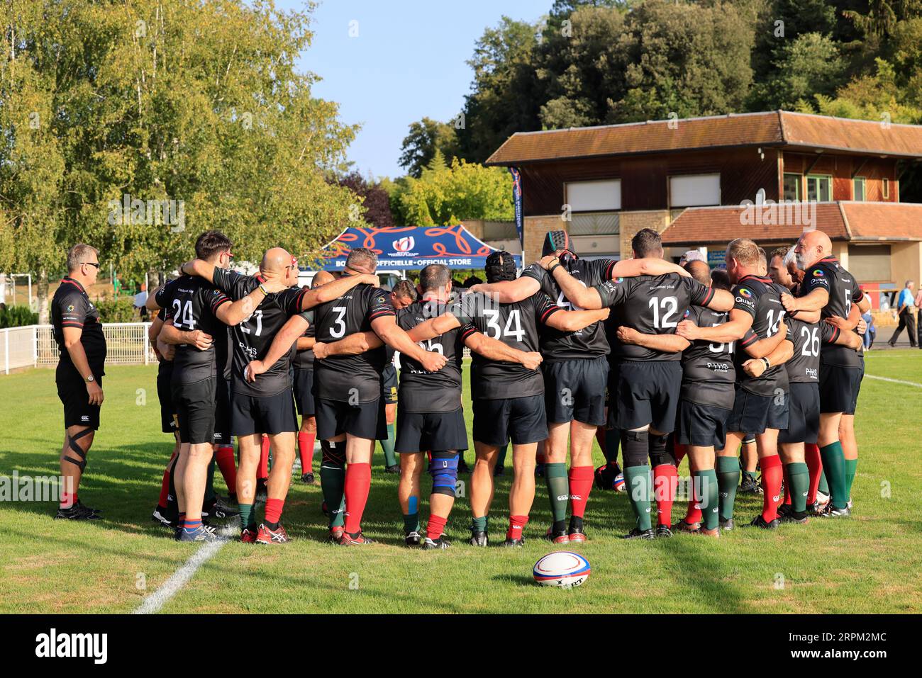 Sarlat, Frankreich. September 2023. Rugby-Weltmeisterschaft 2023 in Frankreich. Großbritannien - Argentinien Spiel. Der argentinische parlamentarische Tee Stockfoto