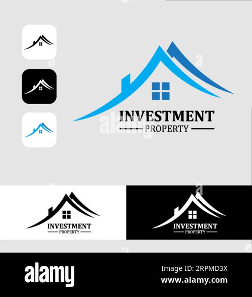 Immobilien Logo Design Gebäude, Haus, Architekt, Haus, Bau, Property Real Estate Brand Identity Template with Real Estate Icon Design Vol Stock Vektor