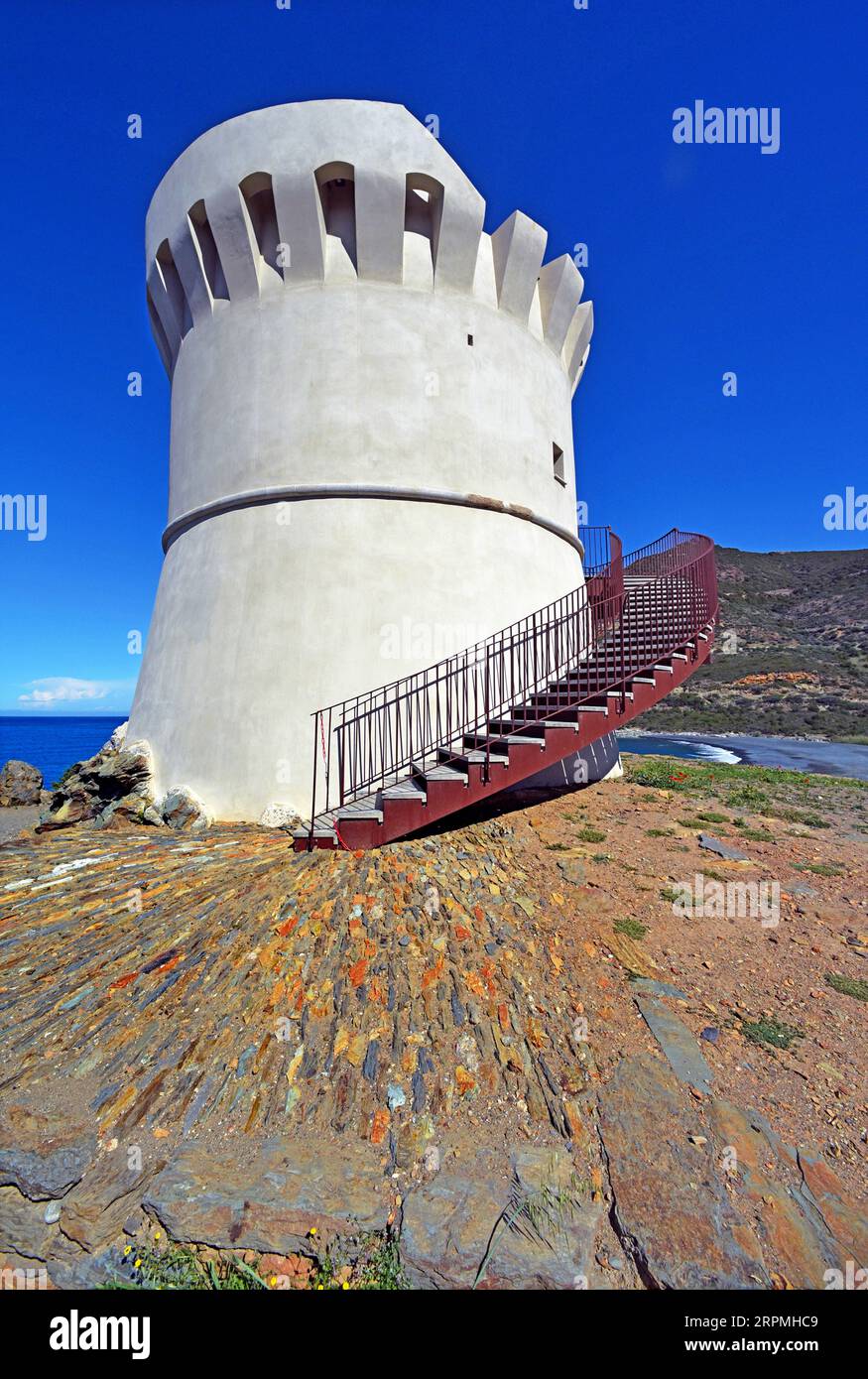 Cap Corse Albo, der Genovese-Turm, Frankreich, Korsika Stockfoto