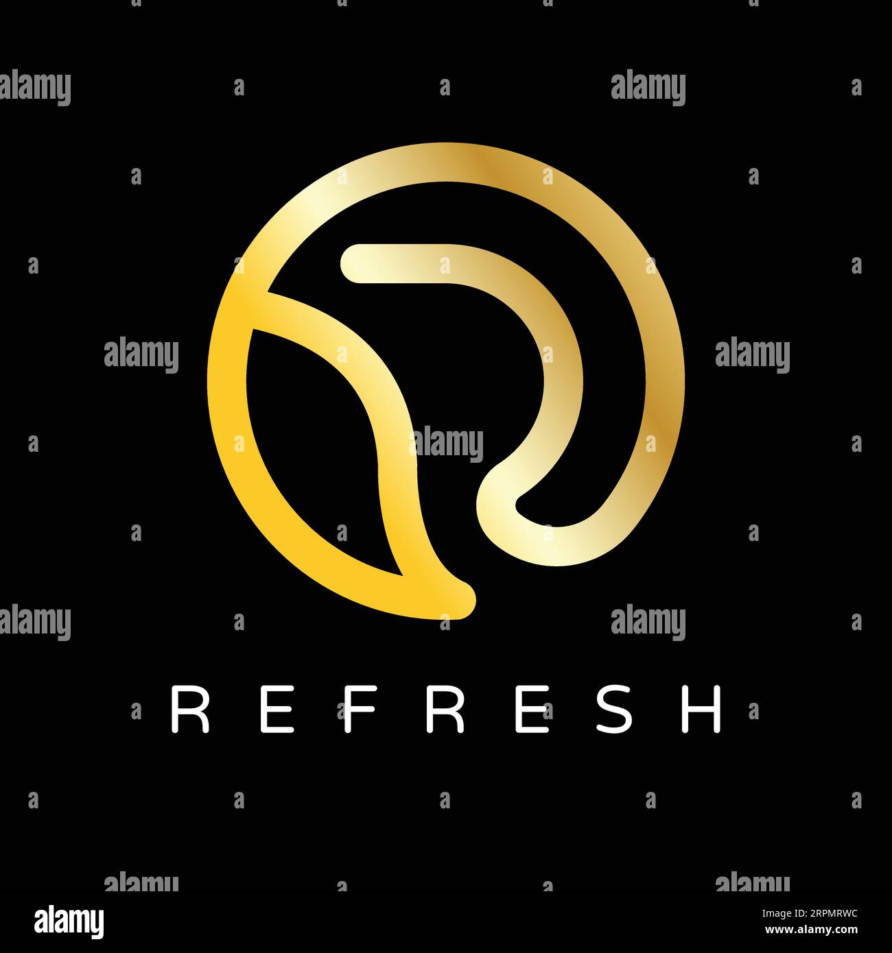 3D abstraktes lineares Design R Letter Refresh Logo Konzept Stock Vektor