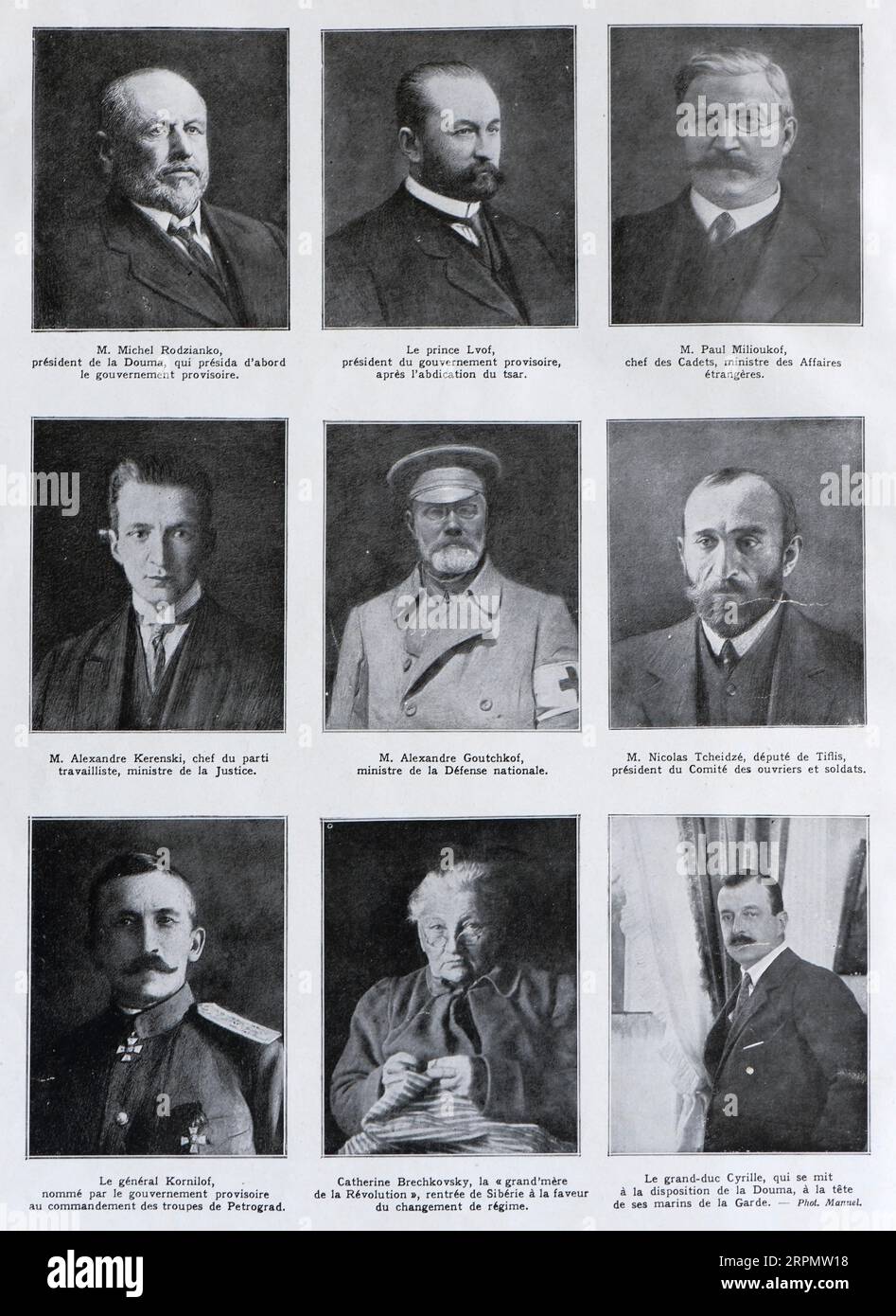 Würdenträger der temporären Regierung, 1917, Sankt Petersburg, Russland Stockfoto