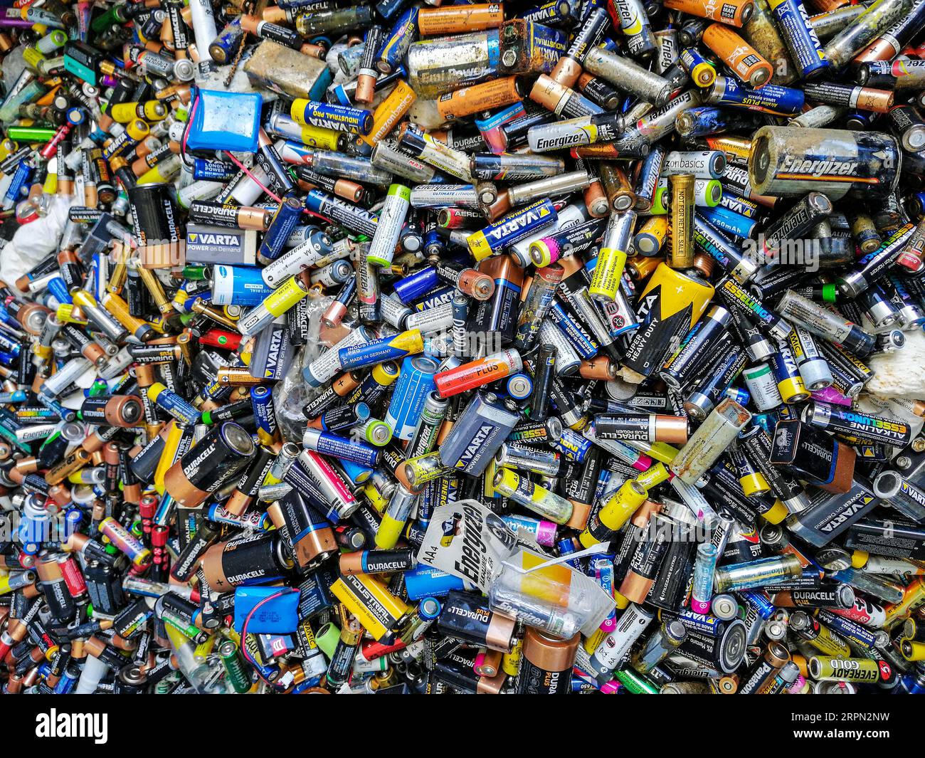 Verbrauchte Batterien Stockfoto