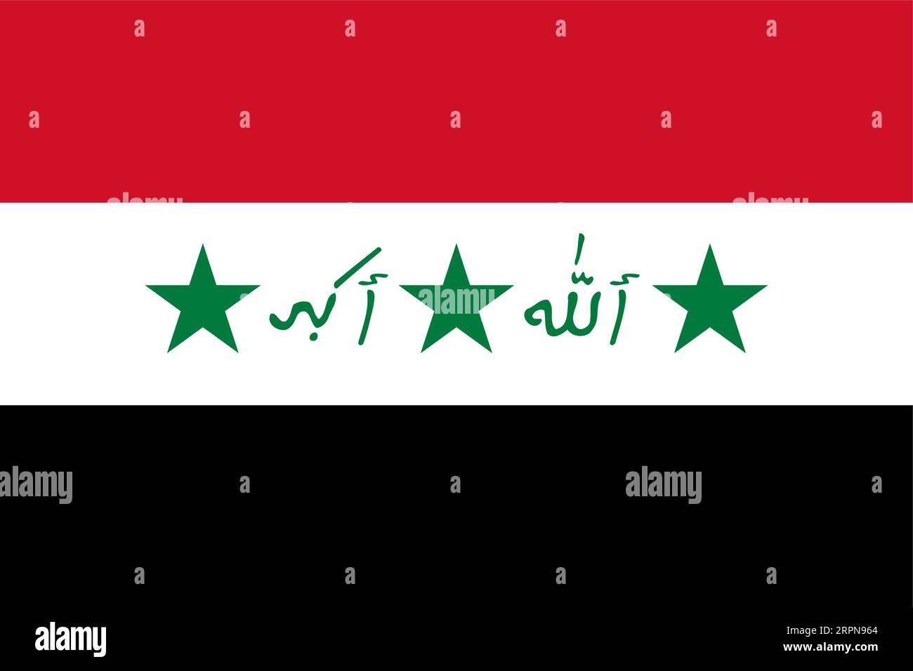 Irak, Irak (1991-2004) Flagge Vektorbild Stock Vektor