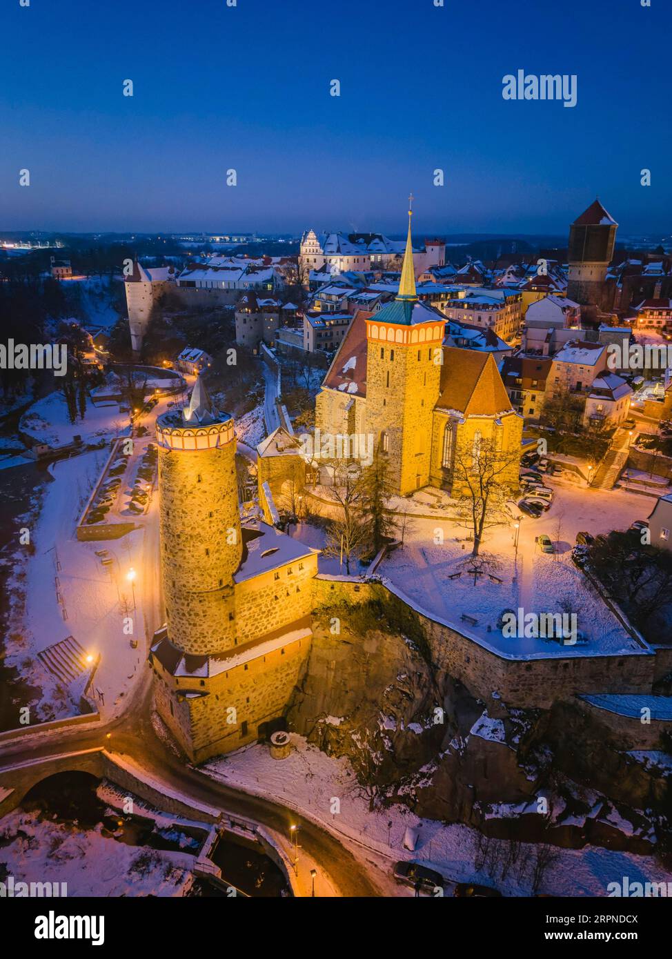 Altstadt von Bautzen mit Wasserwerk Stockfoto