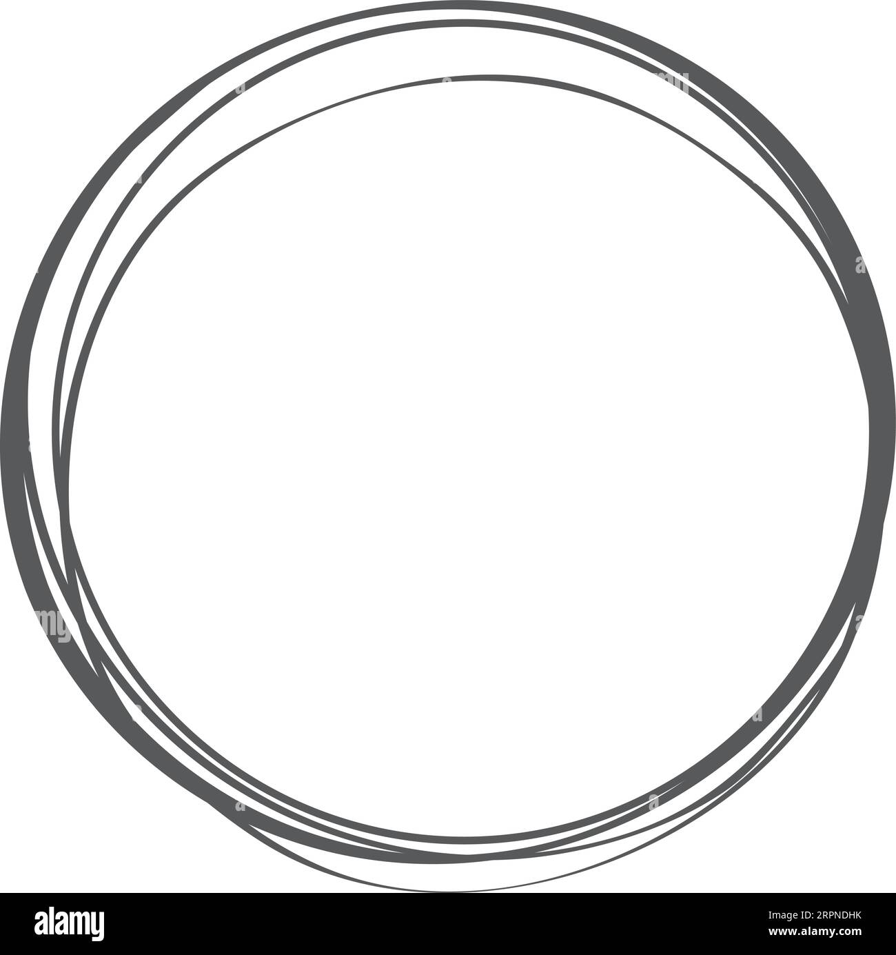 Doodle-Ring-Rahmen. Skizzierter, skizzierter Linienkreis Stock Vektor