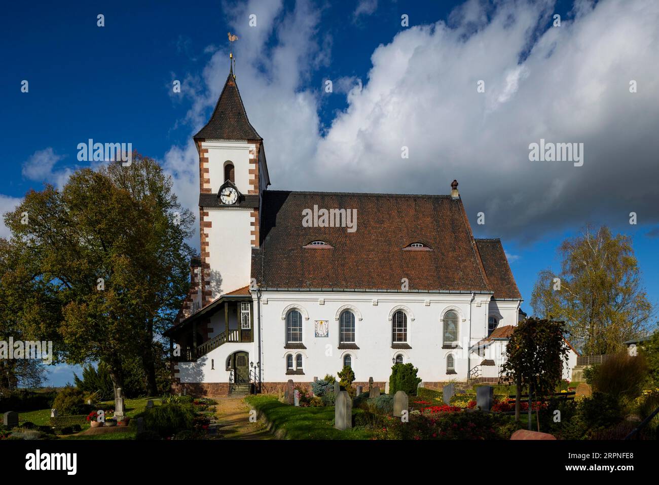 Großweitzschen ist eine Großgemeinde im Norden des Landkreises Mittelsachsen, Freistaat Sachsen. Großweitzschen Kirche Stockfoto