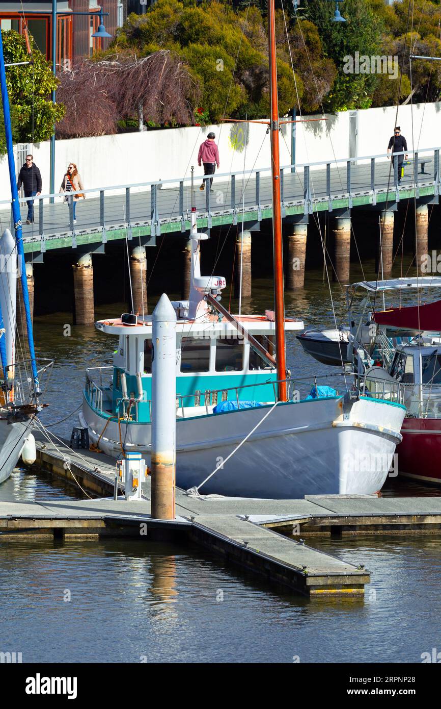 Die Promenade am Seaport Marina in Launceston, Tasmanien, Australien. Stockfoto