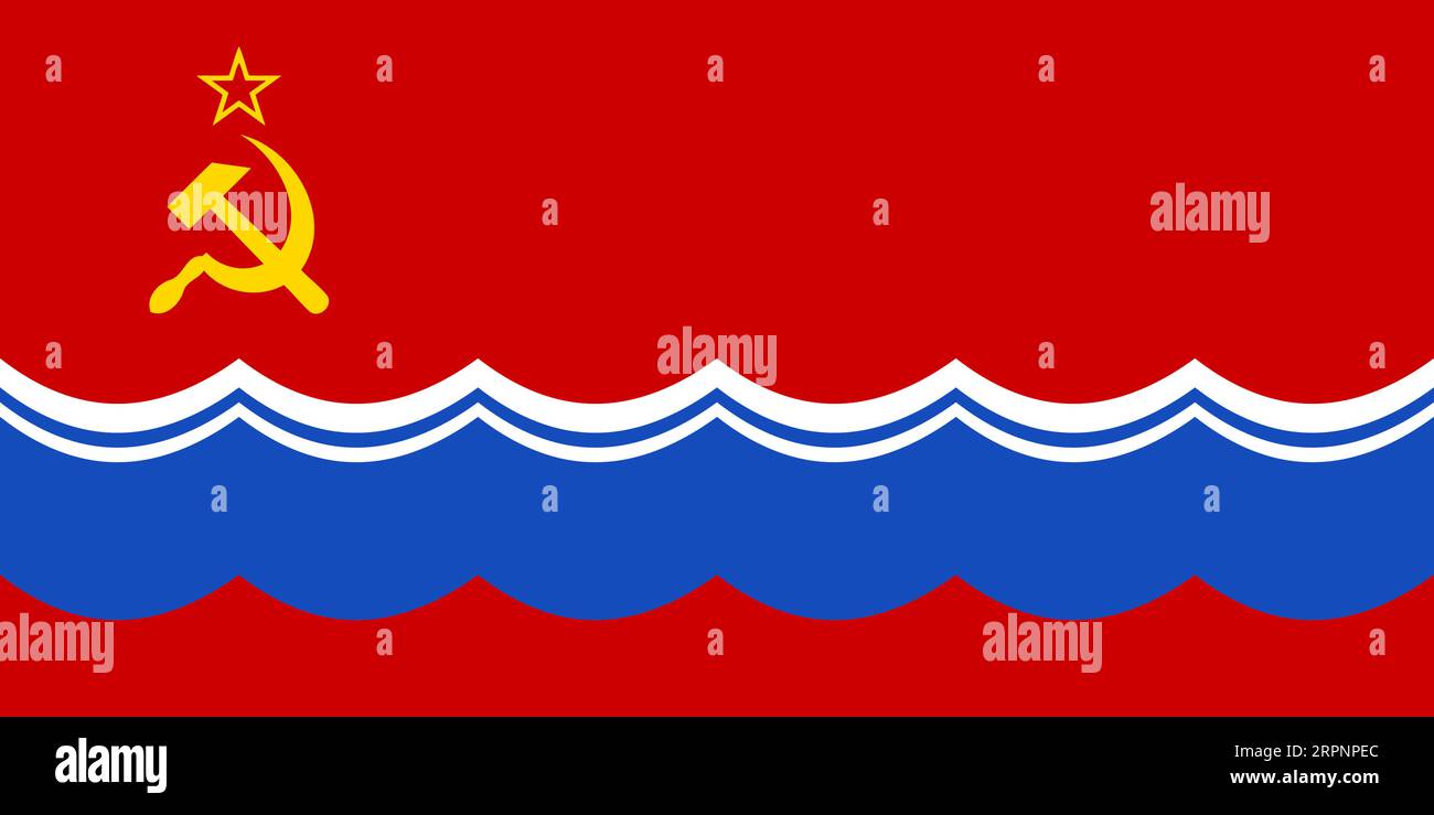Vektor-Illustration der historischen Zeitlinien-Flagge der Estnischen Sozialistischen Sowjetrepublik von 1953 bis 1990 Stock Vektor