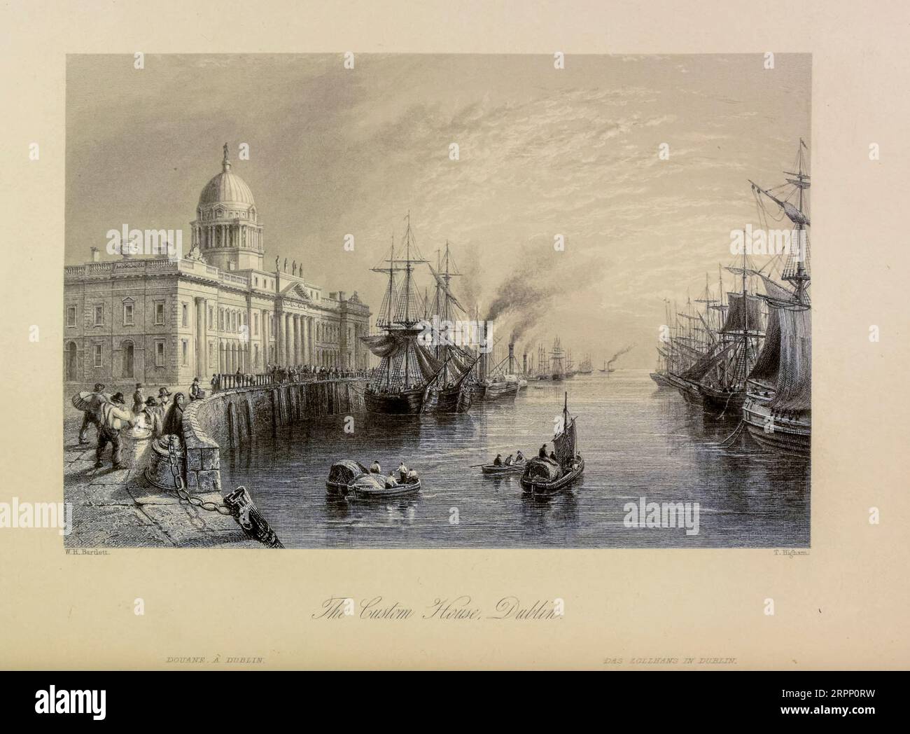 Stahlstich aus den Landschaften und Antiquitäten Irlands von Bartlett, W. H. (William Henry), 1809-1854, Illustrator.Band 2. London: George Virtue 1842 William Henry Bartlett (26. März 1809 – 13. September 1854) war ein britischer Künstler, der vor allem für seine zahlreichen Zeichnungen bekannt war, die in Stahlstiche geritzt wurden. Stockfoto