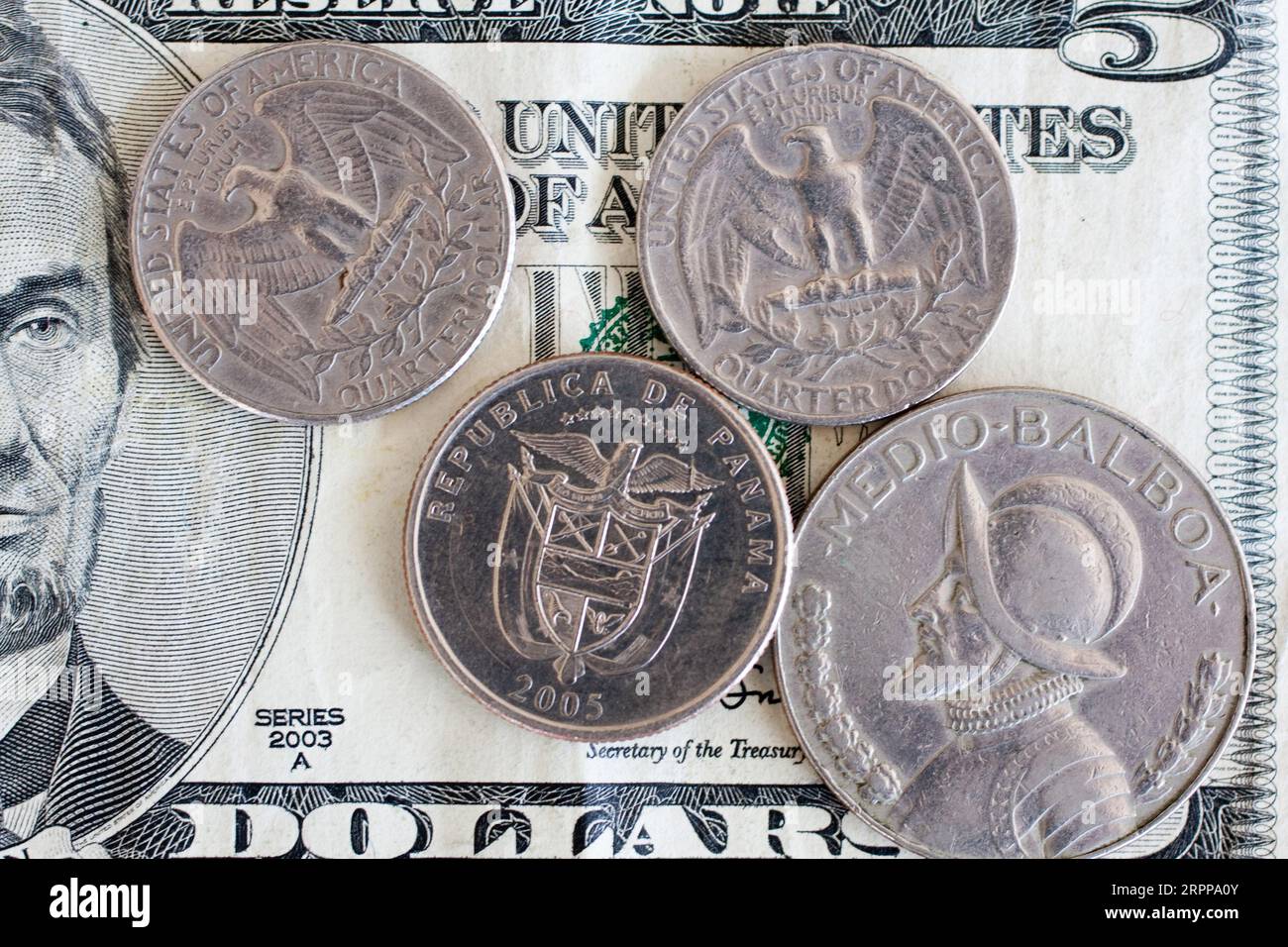 Der Balbao ist die nationale Währung, aber jeder zahlt mit US-Dollar Stockfoto