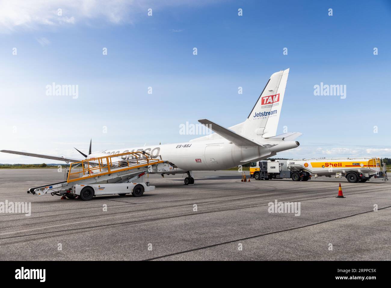 Flughafensymbole, Jetstream Luftfahrthauptstadt, Örebro Flughafen, Örebro, Schweden. Stockfoto