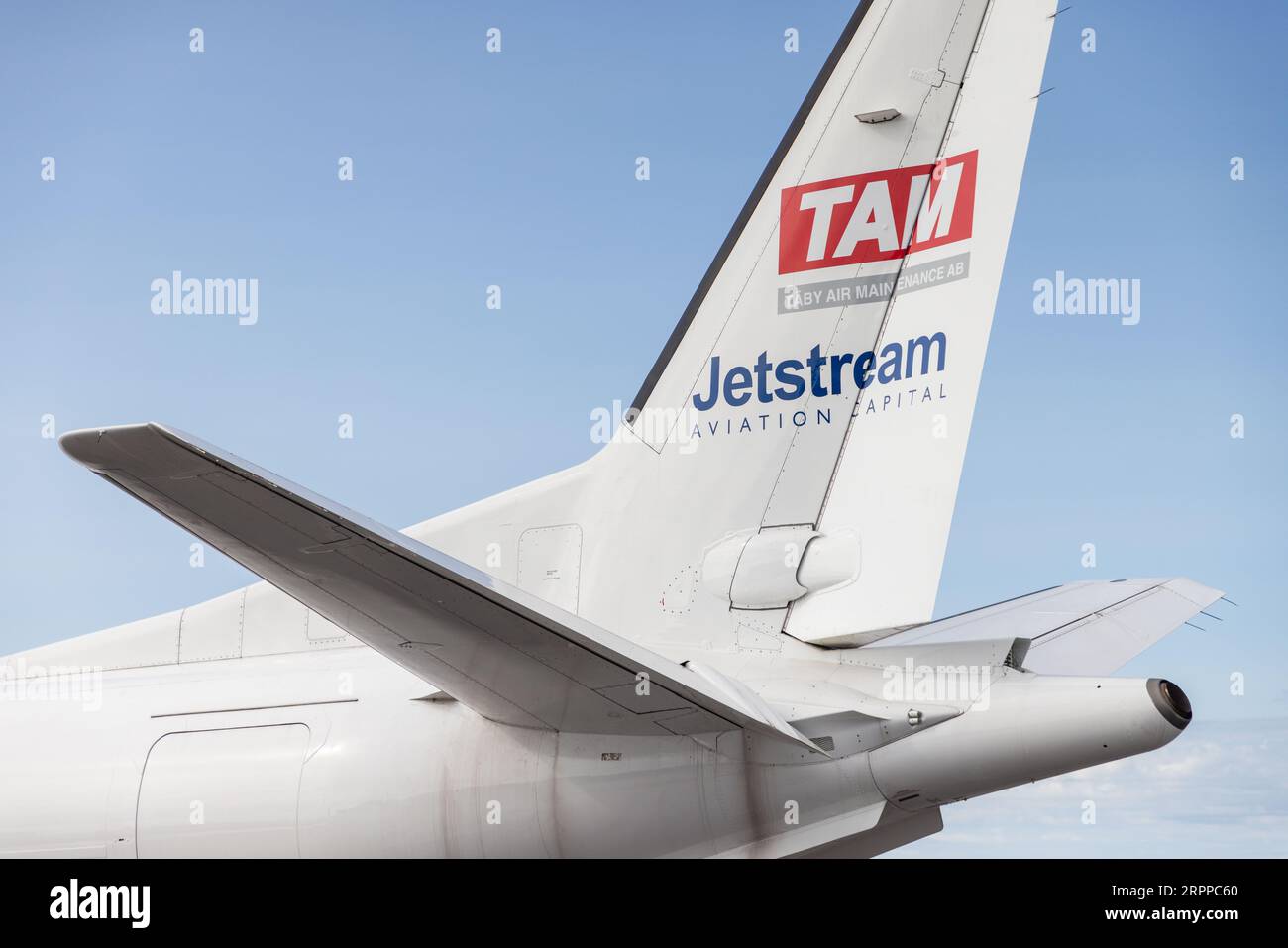 Flughafensymbole, Jetstream Luftfahrthauptstadt, Örebro Flughafen, Örebro, Schweden. Stockfoto