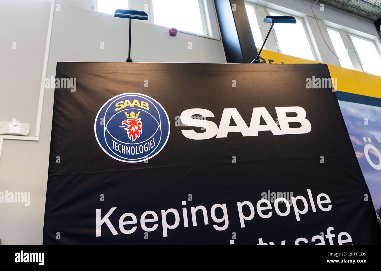 Saab-Logo. Stockfoto