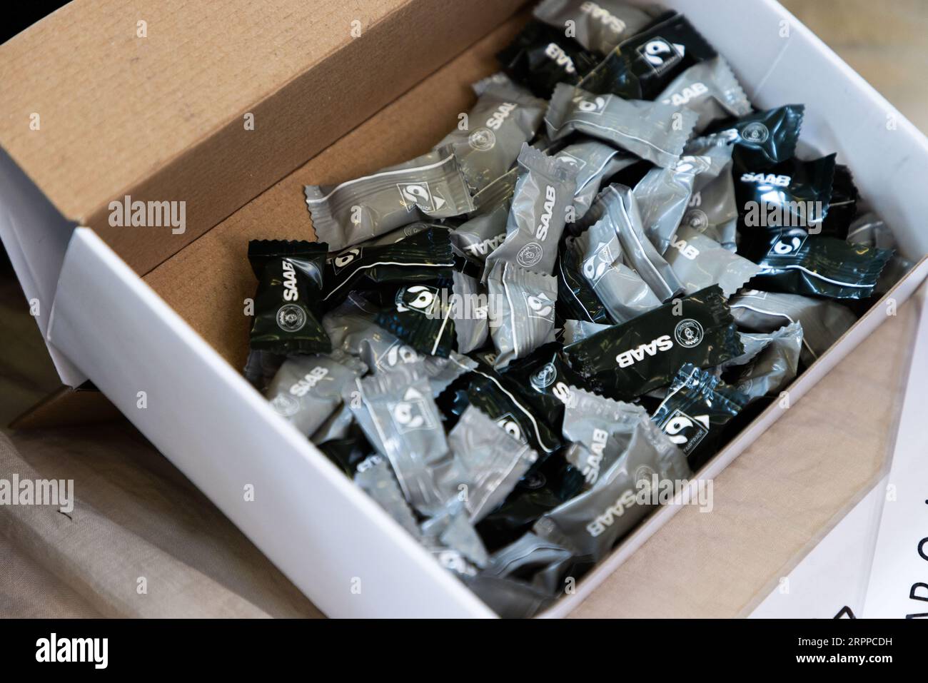 Saab-Logo. Stockfoto