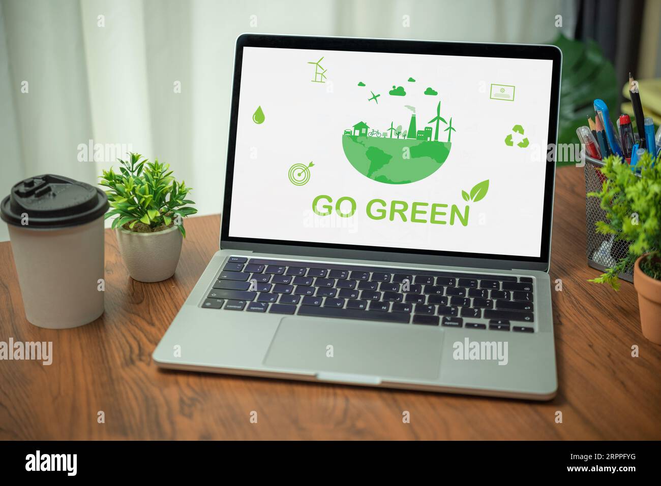 Umweltverträgliche Konzepte, erneuerbare Energien und Erhaltung von Recycling und ökologischem Leben. Verringerung von Kohlendioxid, Nettonullen und Gewächshausausausstoß Stockfoto