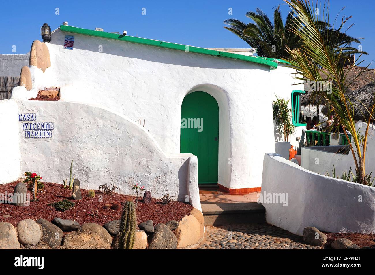 Traditionelles Haus. Punta Papagayo, Los Ajaches, Lanzarote Island, Las Palmas, Kanarische Inseln, Spanien. Stockfoto