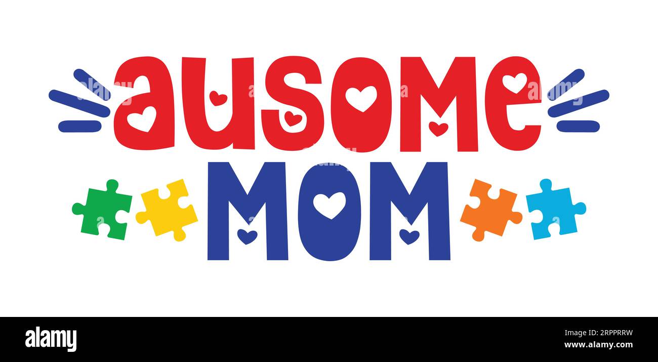 Ausome Mom Typografie T-Shirt Design, T-Shirt Print, Kalligraphie, Beschriftung, T-Shirt Designs, Silhouette-T-Shirt-Design Stock Vektor
