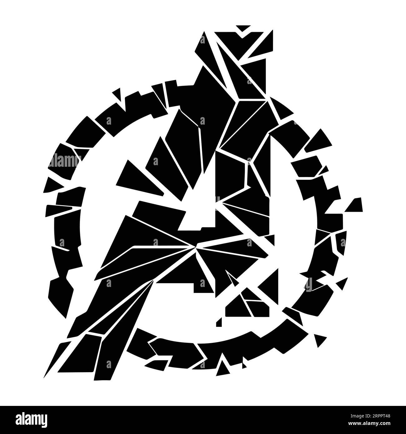 Avenger Logo Break Typografie T-Shirt Design, T-Shirt Print, Kalligraphie, Beschriftung, T-Shirt Designs, Silhouette-T-Shirt-Design Stock Vektor