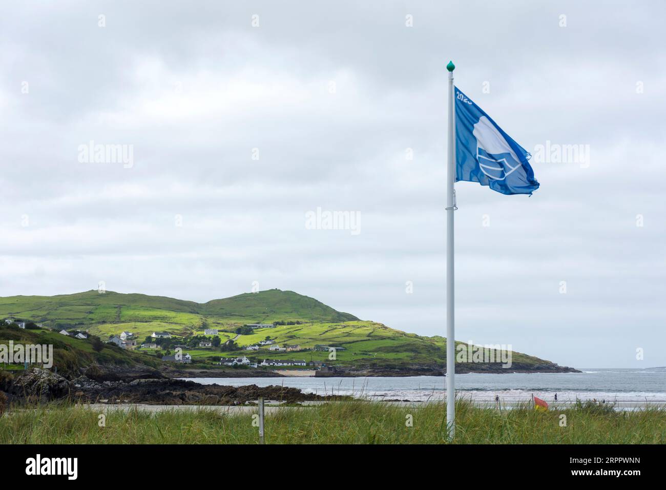 Narin Strand oder Strand, in der Nähe von Portnoo, Ardara, County Donegal, Irland. Ein Strand mit blauer Flagge an der Küste des Wild Atlantic Way. Stockfoto