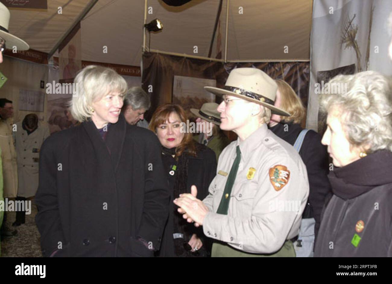 Secretary Gale Norton bereiste die Ausstellungen beim Debüt der Lewis and Clark Bicentennial Traveling Exponate, Corps of Discovery II, in Monticello, Virginia Stockfoto