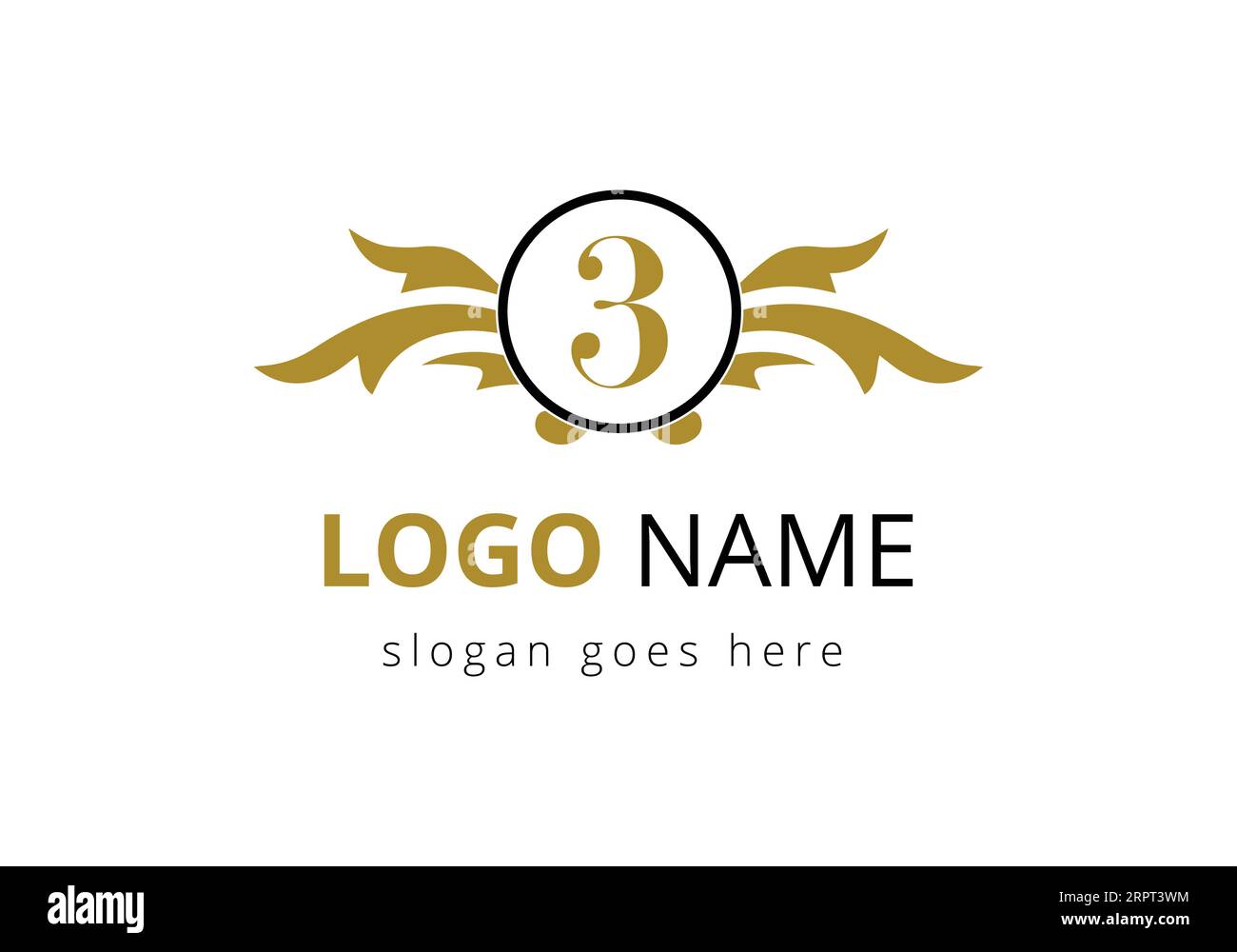 Logo-Design mit 3 Flügeln für Fracht- und Transportsymbol. Stock Vektor