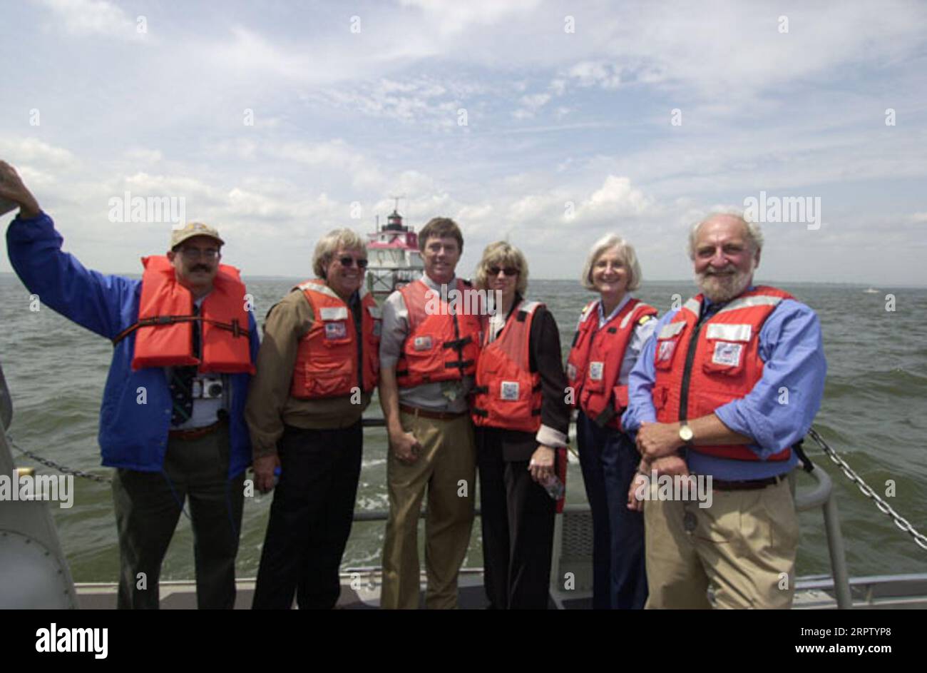 Besuch von Secretary Gale Norton in Annapolis, Maryland, für Zeremonien und damit verbundene Touren anlässlich des Transfers des Thomas Point Shoal Lighthouse von der US-Küstenwache in die Stadt Annapolis und ihren gemeinnützigen Partner, die U.S. Lighthouse Society. Photograph wurde in Interior Video auf Norton Tenure verwendet Stockfoto