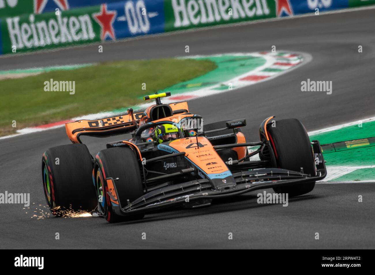 Monza, Italien - 01. SEPTEMBER 2023, #4 Lando Norris (GBR, McLaren), Free Practice vor der Qualifikation für die F1-GP 2023 in Italien Stockfoto