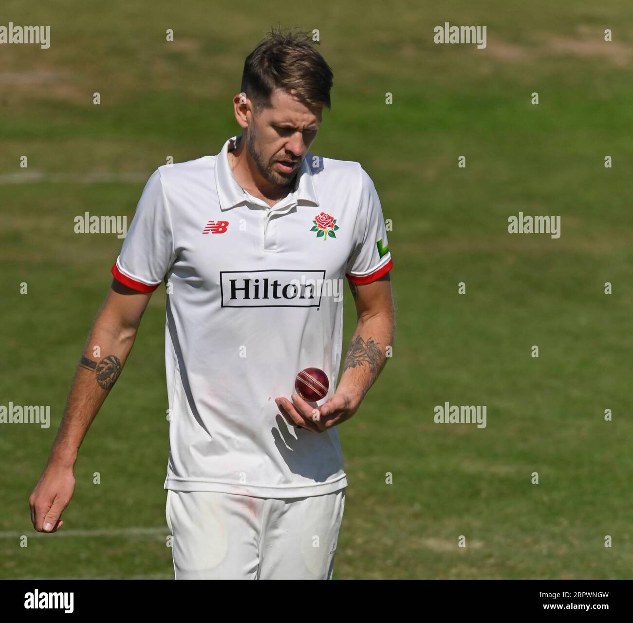 NORTHAMPTON, ENGLAND - 5. September: Tom Bailey of Lancashire 3. Tag des LV= Insurance County Championship Matches zwischen Northamptonshire und Lancashire auf dem County Ground in Northampton, England. Stockfoto