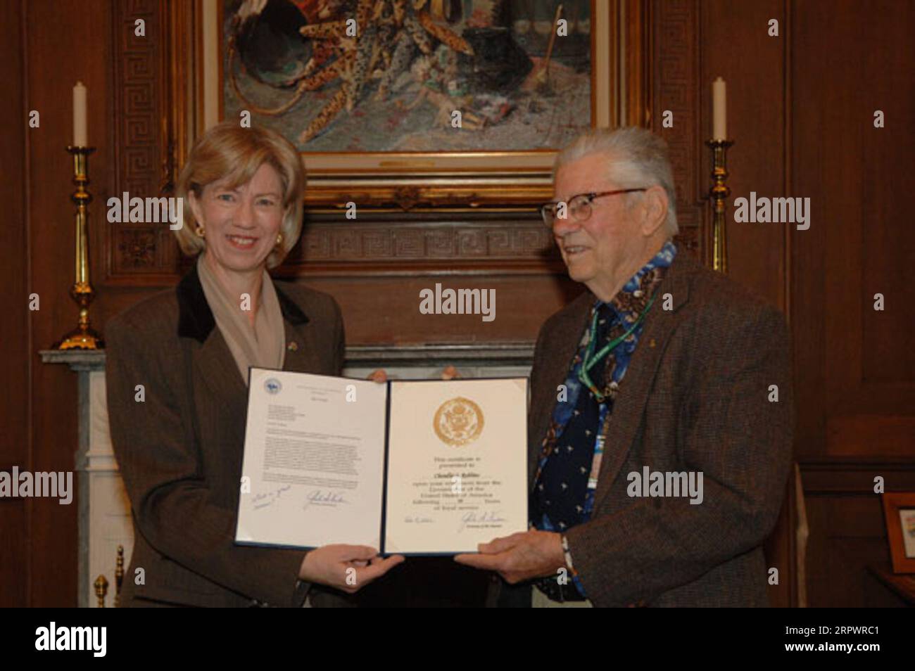 Veranstaltungen zu Ehren von Chandler Robbins, leitender Ornithologe, Gründer des North American Breeding Bird Survey und Forscher-Wildtierbiologe am U.S. Geological Survey Patuxent Wildlife Research Center in Laurel, Maryland, pensionierte nach 60 Jahren Arbeit der Bundesregierung im Bereich des Vogelschutzes Stockfoto