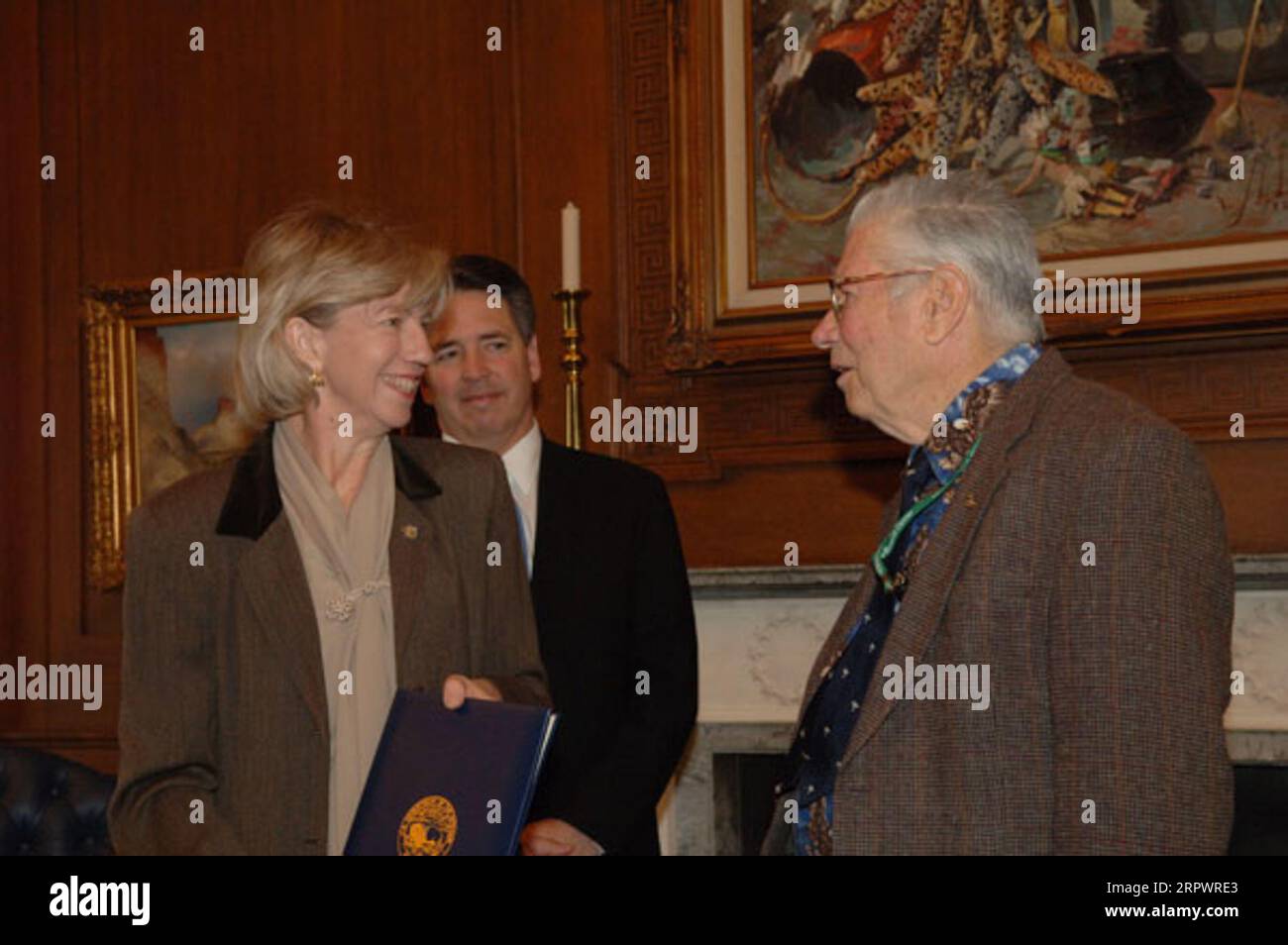 Veranstaltungen zu Ehren von Chandler Robbins, leitender Ornithologe, Gründer des North American Breeding Bird Survey und Forscher-Wildtierbiologe am U.S. Geological Survey Patuxent Wildlife Research Center in Laurel, Maryland, pensionierte nach 60 Jahren Arbeit der Bundesregierung im Bereich des Vogelschutzes Stockfoto