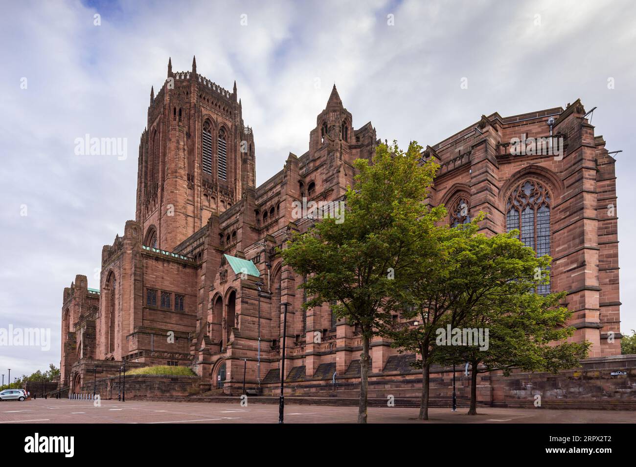 Liverpool Anglican Cathedral, ein denkmalgeschütztes Gebäude am St. James Mount, Merseyside, England, Großbritannien Stockfoto
