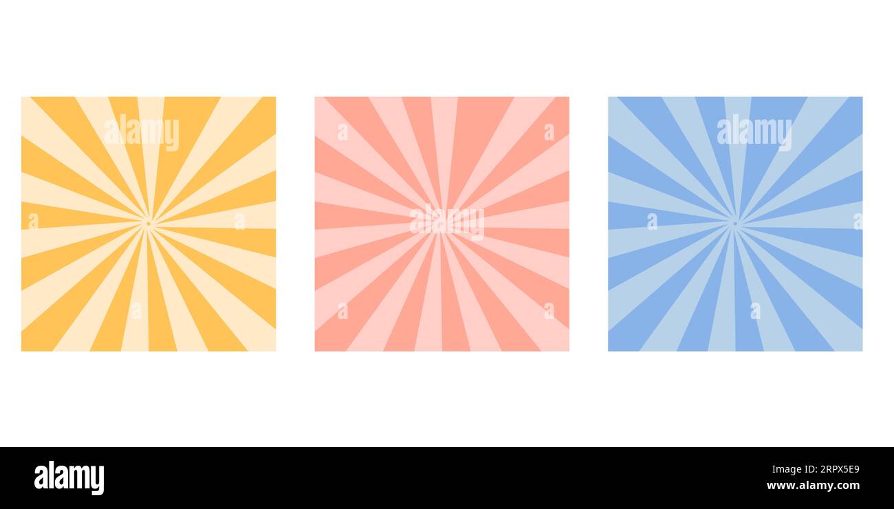 Grooviger Hippie-Hintergrund. Vektor-Retro-Textur mit Sonnenschein. Zeichenfläche Abbildung Stock Vektor