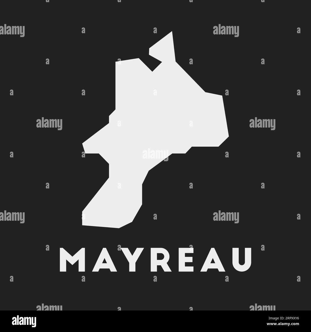 Mayreau-Symbol. Inselkarte auf dunklem Hintergrund. Stilvolle Mayreau-Karte mit Inselname. Vektorillustration. Stock Vektor