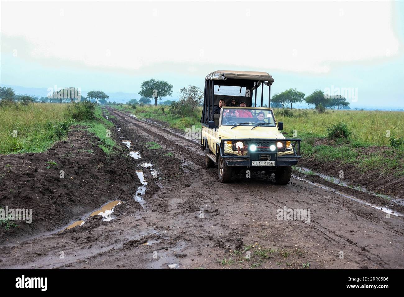 200729 -- KAABONG, 29. Juli 2020 Xinhua -- Touristen haben eine Pirschfahrt im Kidepo Valley Nationalpark im Kaabong Bezirk im Nordosten Ugandas, 29. Juli 2020. Uganda hat Anreize angekündigt, die Erholung des Tourismus im Zuge der COVID-19-Pandemie anzukurbeln, die sich stark auf den Sektor ausgewirkt hat. Die staatliche Naturschutzbehörde Uganda Wildlife Authority UWA kündigte Preissenkungen an, um die Wiederaufnahme des Tourismus in Schutzgebieten wie Nationalparks zu beschleunigen. Foto von Hajarah Nalwadda/Xinhua UGANDA-KAABONG-TOURISMUS-ERHOLUNG-INCENTIVES PUBLICATIONxNOTxINxCHN Stockfoto