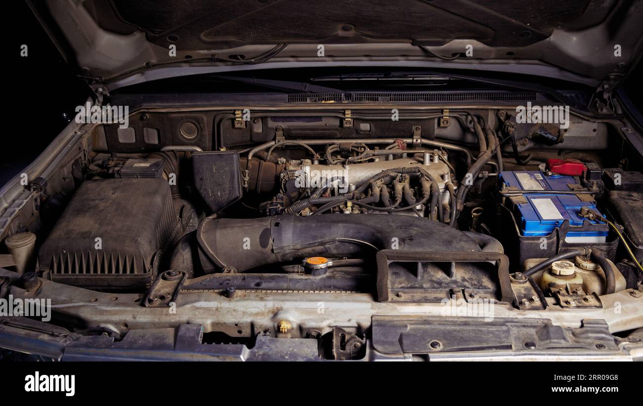 Motorraum des Fahrzeugs Stockfoto