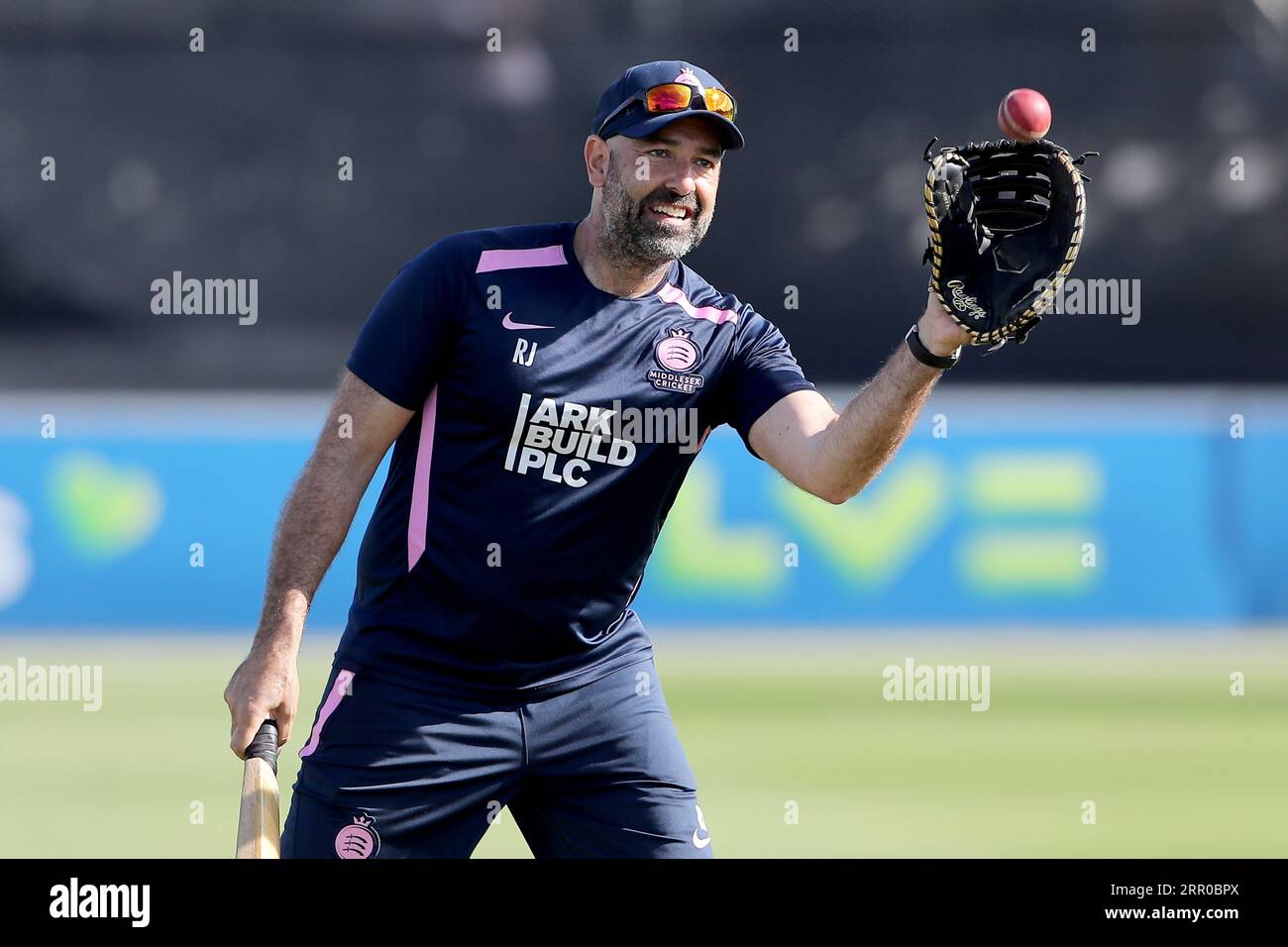 Middlesex-Cheftrainer Richard Johnson während des Essex CCC vs Middlesex CCC, LV Insurance County Championship Division 1 Cricket auf dem Cloud County Ground Stockfoto