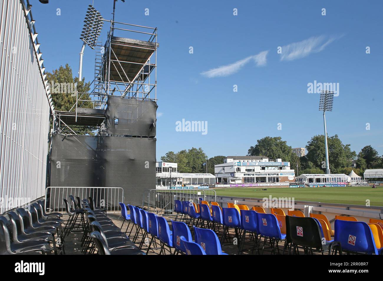 Allgemeine Sicht auf den Boden vor Essex CCC vs Middlesex CCC, LV Insurance County Championship Division 1 Cricket auf dem Cloud County Ground am 5 Stockfoto