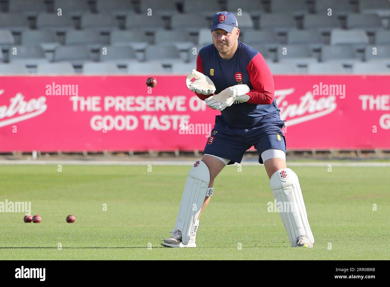 Während des Essex CCC vs Middlesex CCC, LV Insurance County Championship Division 1 Cricket auf dem Cloud County Ground am 5. September 2023 Stockfoto