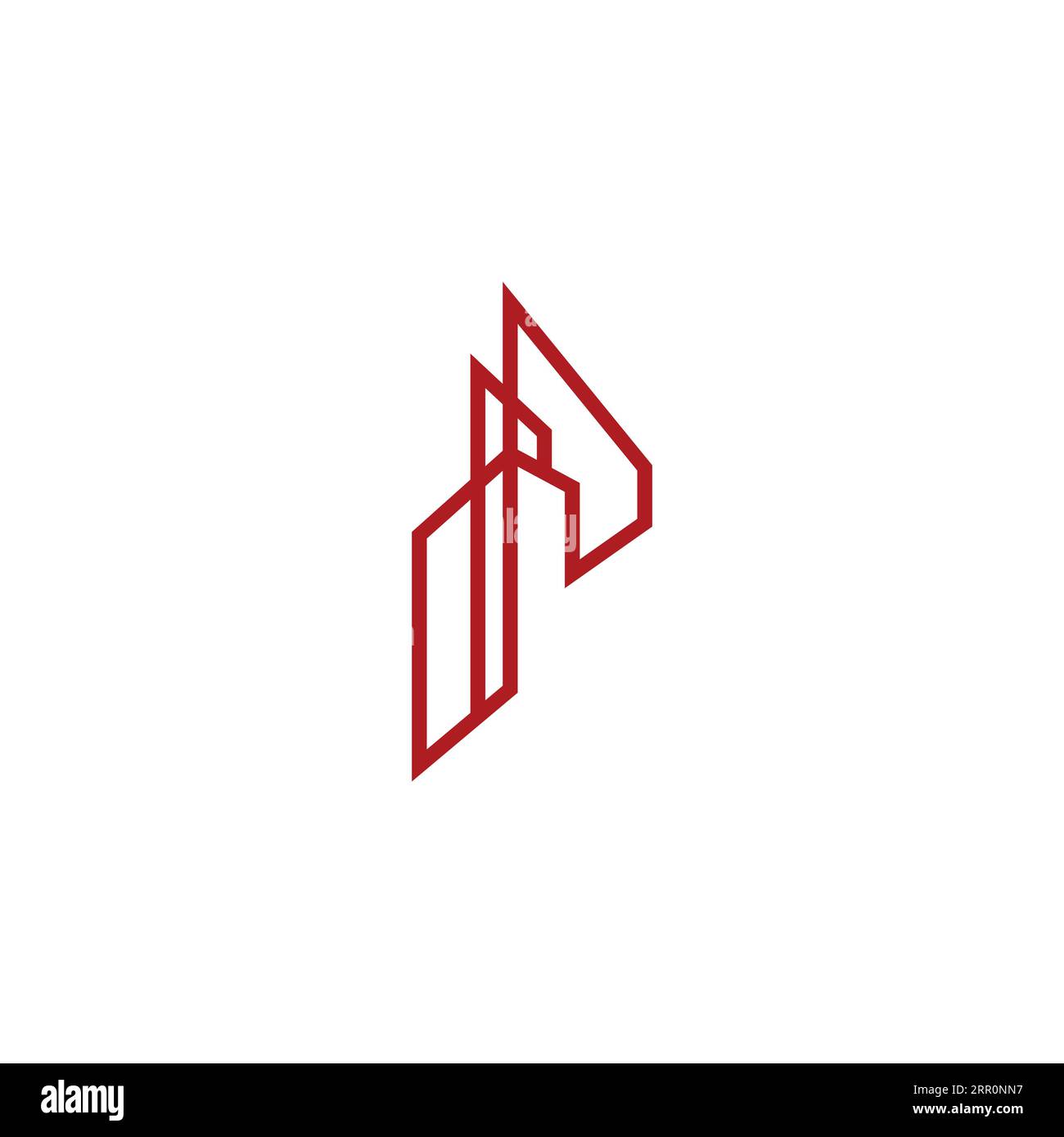 P Logo-Design für Gebäude. Buchstabe P Town Logo Stock Vektor