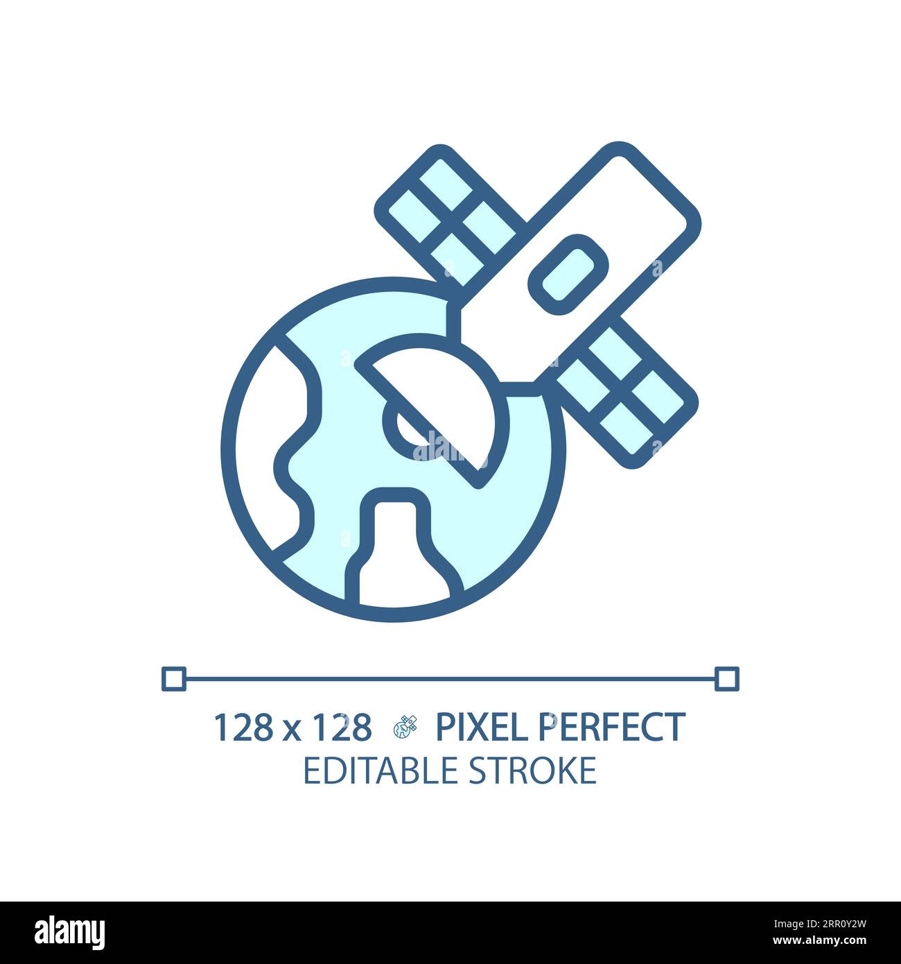 Symbol Satellitenpixel perfekt hellblau Stock Vektor