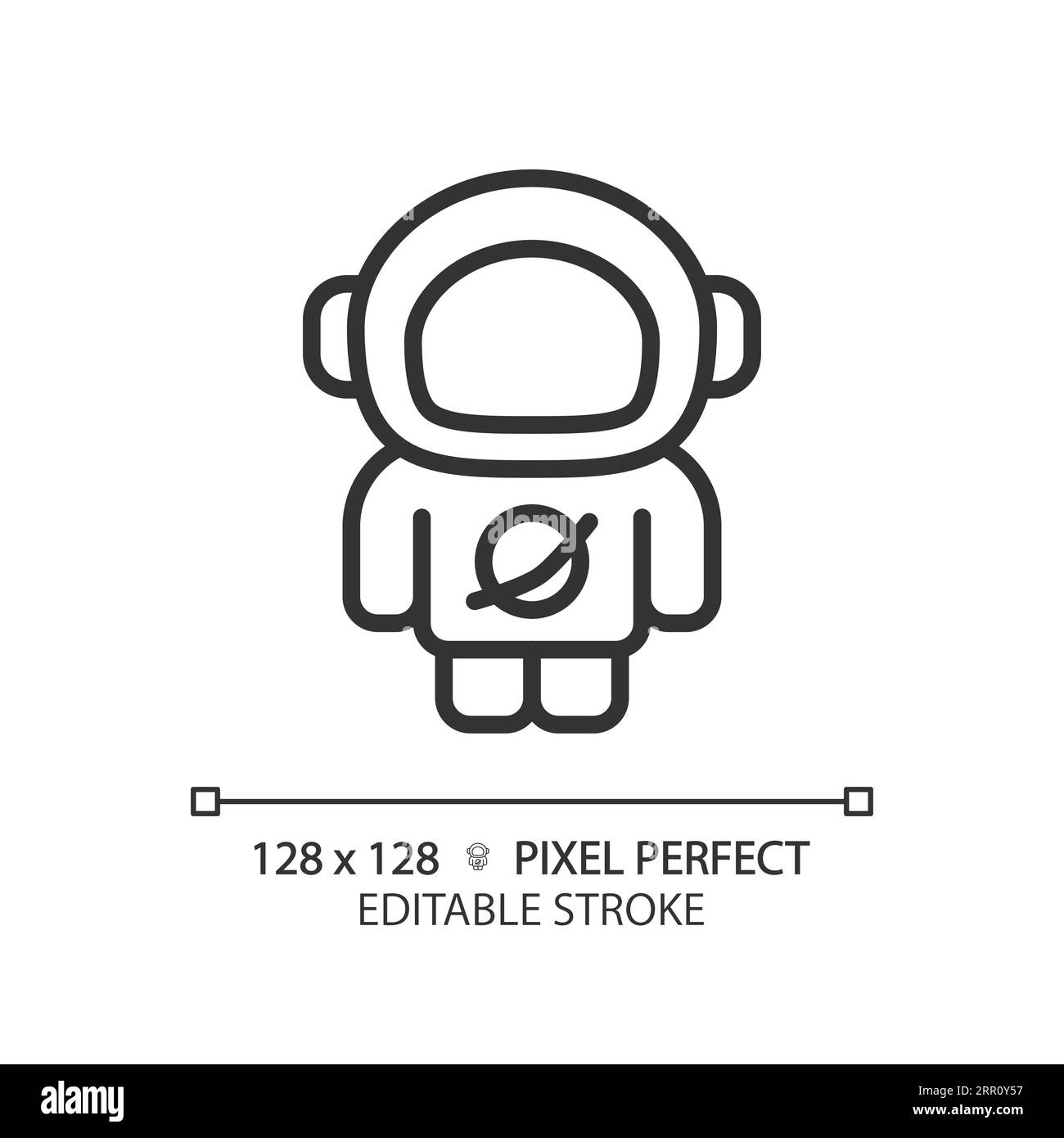 Astronautisches Pixelsymbol mit perfekter Linearität Stock Vektor