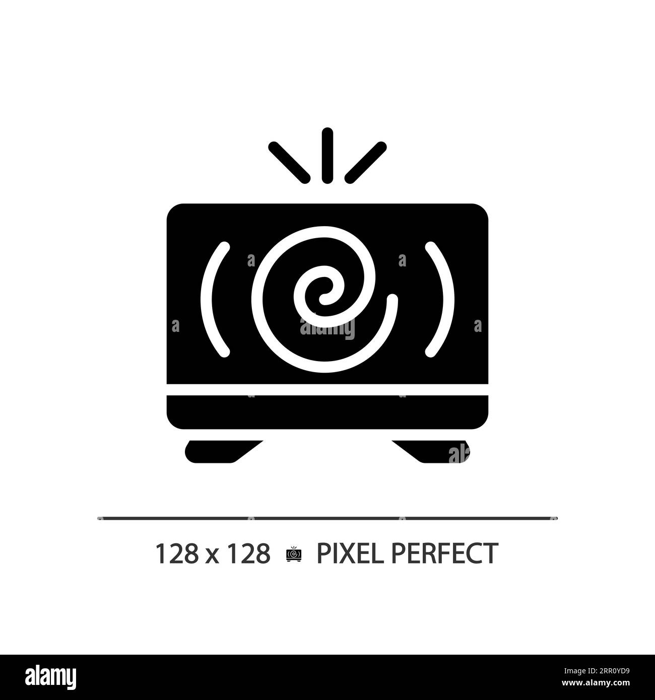 Ausgezeichnetes Symbol für Fernsehnachrichten im 2D-Glyphenstil Stock Vektor