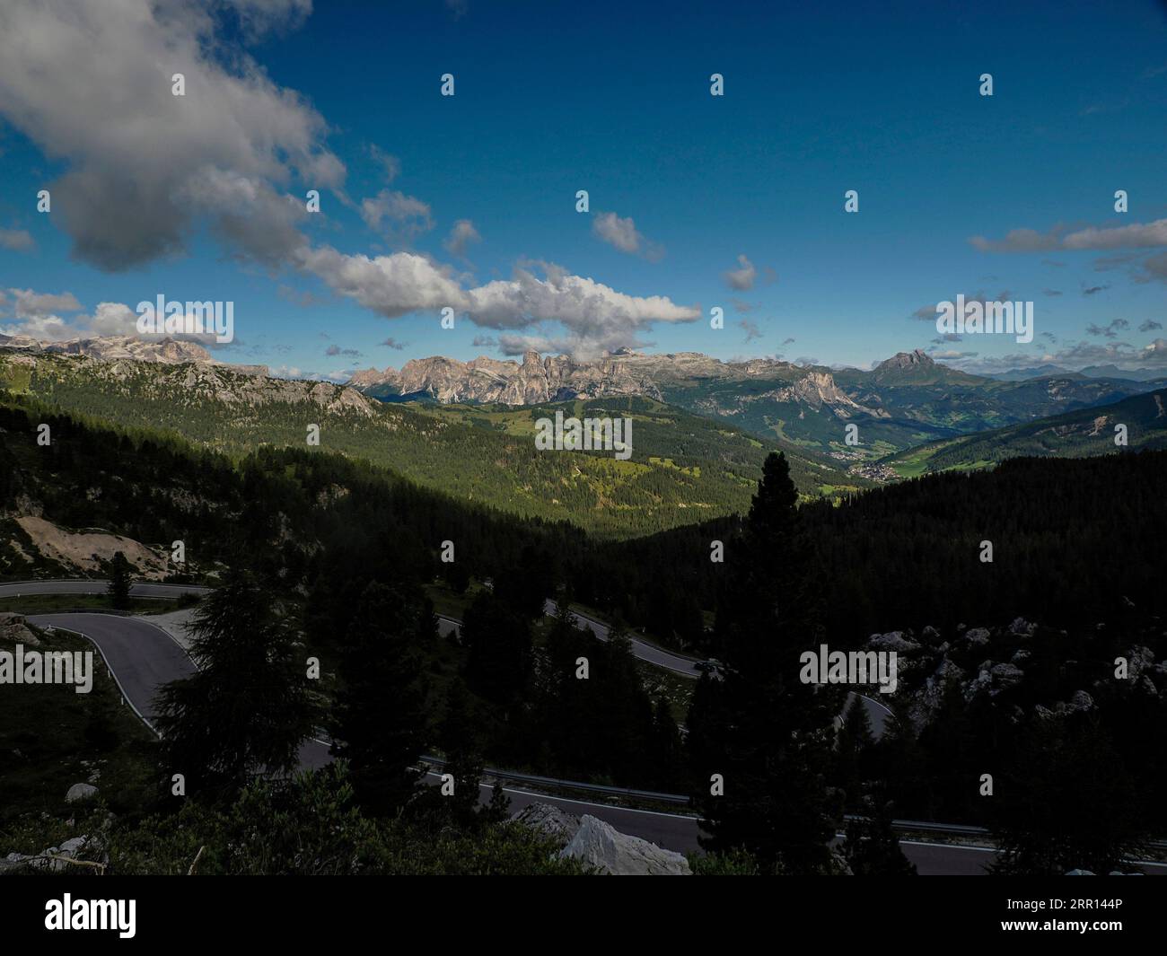 Der Valparolapass in der dolomiten badia Tal Panorama Landschaft Stockfoto
